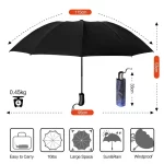 여성용 역방향 접이식 자동 우산, 10 갈비뼈, 강한 방풍 우산 - 이미지 3