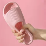 여성 여름 두꺼운 밑창 샌들 조용한 부드러운 바닥 실내 집 슬리퍼 미끄럼 방지 가정용 남성용 플립 플롭 - 이미지 5