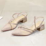 여성을위한 섹시한 메쉬 샌들 캐주얼 Vip 컴포트 디자이너 도매 여름 2025 편안한 럭셔리 여성 신발 판매 저렴한 가격