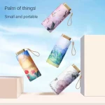 자외선 차단 파라솔: 자외선 차단 기능이 있는 야외용 편리한 6개 접이식 우산, 휴대 가능하고 세련된 여성용 태양 우산 - 이미지 4