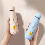휴대용 미니 태양 우산, 자외선 차단 캡슐 파라솔, 상자 포함, UV 접이식 포켓 우산, 6 리브 - 이미지 2