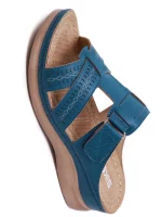 새로운 여름 여성 웨지 샌들 프리미엄 정형 오픈 발가락 샌들 빈티지 안티-슬립 캐주얼 여성 플랫폼 복고풍 신발. - 이미지 6