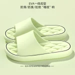 여성용 슬리퍼 미끄럼 방지 새는 욕실 슬리퍼 캐주얼 남성용 슬리퍼 탈취제 비치 신발 부드러운 밑창 커플 플랫 샌들 - 이미지 4