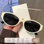 고급 패션 트렌드 UV 방지 편광 거리 사진 선글라스를 갖춘 여성용 맞춤형 타원형 고양이 눈 선글라스 - 이미지 3