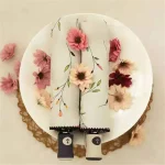 작은 꽃 자동 우산 방풍 차양 비닐 UV 보호 3 접는 햇볕이 잘 드는 비오는 이중 용도 파라솔 비옷 - 이미지 3