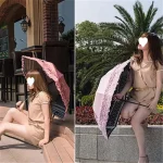 레이스 태양 우산 안티 자외선 보호 두꺼운 검은 접착제 태양 비 이중 사용 양산 휴대용 우산 공주 여성 파라솔 - 이미지 6