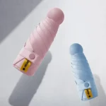 여성용 플랫 50% 할인 자외선 차단 파라솔 자외선 차단 햇볕이 잘 드는 비오는 이중 용도 포켓 우산 휴대용 양산 우산 - 이미지 5