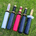 애니메이션 Roronoa Zoro Katana 우산 UV 블록 블랙 파라솔 닌자 검 실제 크기 일본 Katana 사무라이 세이버 우산 파라솔 - 이미지 2