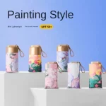 자외선 차단 파라솔: 자외선 차단 기능이 있는 야외용 편리한 6개 접이식 우산, 휴대 가능하고 세련된 여성용 태양 우산 - 이미지 2