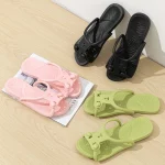 접이식 슬리퍼 EVA 플립 플롭 여성 여름 여행 여행 휴대용 슬리퍼 홈 호텔 커플 입욕 슬라이드 소프트 비치 신발 - 이미지 2