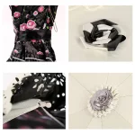 레이스 플라워 여성용 자외선 차단 파라솔, 휴대용 컴팩트 블랙 코팅, 안티 UV 비 우산, 소녀 공주 차양 빈티지 - 이미지 6