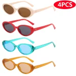 4pcs/7pc 작은 타원형 태양 안경 빈티지 타원형 선글라스 2024 남자 작은 타원형 태양 안경 레트로 패션 여성 태양 안경 Oculus ﻿ - 이미지 5