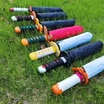 애니메이션 Roronoa Zoro Katana 우산 UV 블록 블랙 파라솔 닌자 검 실제 크기 일본 Katana 사무라이 세이버 우산 파라솔 - 이미지 6