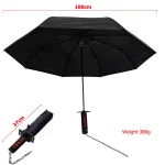 휴대용 3 배 안티 UV 태양 우산 일본 Katana 검 표백제 Kurosaki Ichigo Roronoa Zoro 파라솔 방수 방풍 - 이미지 3