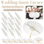 6-120개 33인치 종이 우산, 웨딩 하객용 흰색 종이 파라솔 우산, 웨딩 사진 촬영 소품 (팬 포함)