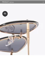 다이아몬드 컷 에지 패션 브랜드 디자인 선글라스 여성용 타원형 무테 선글라스 운전 안경용 여성용 메탈릭 선글라스 - 이미지 6