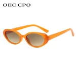 새로운 작은 프레임 타원형 선글라스 여성 남성 패션 여러 가지 빛깔의 음영 UV400 태양 안경 여성 브랜드 디자이너 그라디언트 안경 - 이미지 4