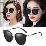 클래식 라운드 빈티지 선글라스 여성 패션 브랜드 디자인 거울 태양 안경 여성 그늘 레트로 Gafas UV400 Oculos De Sol