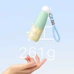 여성용 편리한 파라솔 초경량 포켓 태양 우산 고가치 자외선 방지 r을 위한 대비 색상 접착제 5단 우산 - 이미지 6