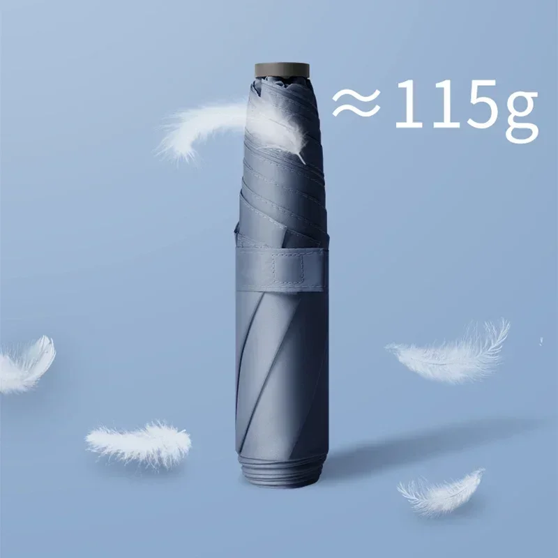 kf-S81398a6d62c3495a8ff8773542203544T 여성용 초경량 소형 우산, 여행용 3 단 접이식 미니 파라솔, 자외선 차단, 자외선 차단, 휴대용 110g - 이미지 1