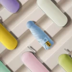 여성용 플랫 50% 할인 자외선 차단 파라솔 자외선 차단 햇볕이 잘 드는 비오는 이중 용도 포켓 우산 휴대용 양산 우산 - 이미지 2