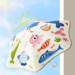 반사 스트립이 있는 안전 어린이 우산 재미있는 바퀴가 있는 귀여운 둥근 모서리 우산 UPF50+ Anti-UV Sun Rain Parasol - 이미지 2