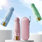 여성용 플랫 50% 할인 자외선 차단 파라솔 자외선 차단 햇볕이 잘 드는 비오는 이중 용도 포켓 우산 휴대용 양산 우산