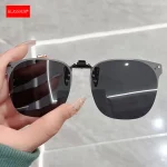 KLASSNUM 편광 플립 업 안경, 클립 온 선글라스, 그라데이션 광변색 방지, UV400 선글라스, 나이트 비전 고글