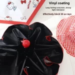 헬로 키티 카와이 귀여운 페르시 체인 수동 접이식 태양 비 우산 자외선 차단 차양 파라솔 Sanrio 소녀를위한 최고의 선물 - 이미지 3