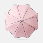 꽃잎 통나무 손잡이 직선 극 긴 우산 현대 단순 달콤한 비 이중 목적 태양 보호 우산 - 이미지 6