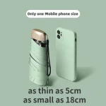 55% 할인 미니 태양 우산 작은 주머니 비 우산 비닐 접이식 UV 자외선 차단 태양 그늘 포켓 파라솔 캡슐 - 이미지 5