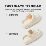 UTUNE 여름 여성용 치즈 가든 샌들 미끄럼 방지 물결 모양 단독 슬리퍼 가볍고 편안한 양방향 나막신 비치 신발 남자 - 이미지 2