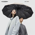 학생, 남성, 여성용 리바운드 우산을 방지하는 12개의 뼈 완전 자동 조인트, 비닐 파라솔, 대형 접이식 자외선 차단제 - 이미지 6