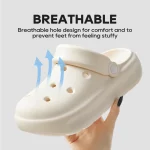 UTUNE 여름 여성용 치즈 가든 샌들 미끄럼 방지 물결 모양 단독 슬리퍼 가볍고 편안한 양방향 나막신 비치 신발 남자 - 이미지 3