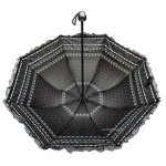 레이스 태양 우산 안티 자외선 보호 두꺼운 검은 접착제 태양 비 이중 사용 양산 휴대용 우산 공주 여성 파라솔 - 이미지 2