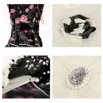 3D 꽃 레이스 태양 우산 로리타 블랙 코팅 안티 UV 들어 갔어 야외 휴대용 여성 파라솔 강한 바람 방지 빈티지 - 이미지 6