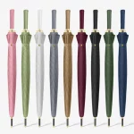 자동 24본 우산 패션 단색 강화 방풍 파라솔 비오는 날을 위한 모든 날씨 우산 - 이미지 2