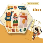 만화 UV 우산 긴 손 파라솔 키즈 태양 비 우산 반사 스트립 파라솔과 라운드 코너 보호 우산 - 이미지 6