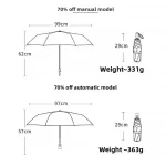 신선한 꽃과 비 이중 목적 파라솔 접이식 자동 우산 여성용 자외선 차단 태양 우산 - 이미지 5
