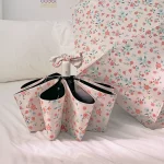 신선한 꽃과 비 이중 목적 파라솔 접이식 자동 우산 여성용 자외선 차단 태양 우산