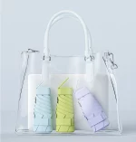 UPF50 + 미니 접는 우산 비닐 태양 그늘 우산 작은 주머니 비 여행 우산 자외선 차단 캡슐 파라솔 - 이미지 4