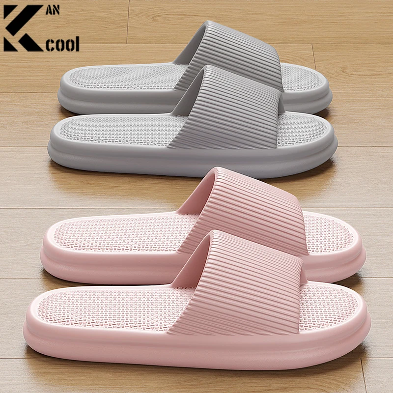 kf-Sd43f943a7b2f49fea1a11cdb2b03b19c9 여성용 여름 집 실내 슬리퍼, 미끄럼 방지 욕실 슬리퍼, Eva 부드러운 밑창 샌들, 누출 비치 슬리퍼 쪼리 세일 - 이미지 1