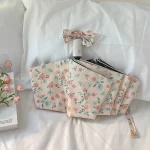 신선한 꽃과 비 이중 목적 파라솔 접이식 자동 우산 여성용 자외선 차단 태양 우산 - 이미지 5