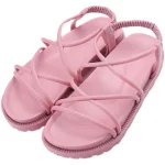 샌들 여성 여름 학생 2021 새로운 한국 스타일 다재다능한 하라주쿠 스타일 플랫 크로스 스트랩 플랫폼 머핀 여성 신발 패션 - 이미지 5