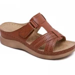 새로운 여름 여성 웨지 샌들 프리미엄 정형 오픈 발가락 샌들 빈티지 안티-슬립 캐주얼 여성 플랫폼 복고풍 신발. - 이미지 4