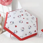 헬로 키티 카와이 귀여운 페르시 체인 수동 접이식 태양 비 우산 자외선 차단 차양 파라솔 Sanrio 소녀를위한 최고의 선물 - 이미지 6