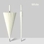 자동 24본 우산 패션 단색 강화 방풍 파라솔 비오는 날을 위한 모든 날씨 우산 - 이미지 4