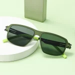 독일 디자인 남성 초경량 스테인레스 스틸 클래식 선글라스, 여성 야외 운전 생물 강철 선글라스