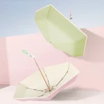 여성용 편리한 파라솔 초경량 포켓 태양 우산 고가치 자외선 방지 r을 위한 대비 색상 접착제 5단 우산 - 이미지 4