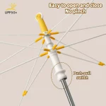 반사 스트립이 있는 안전 어린이 우산 재미있는 바퀴가 있는 귀여운 둥근 모서리 우산 UPF50+ Anti-UV Sun Rain Parasol - 이미지 4